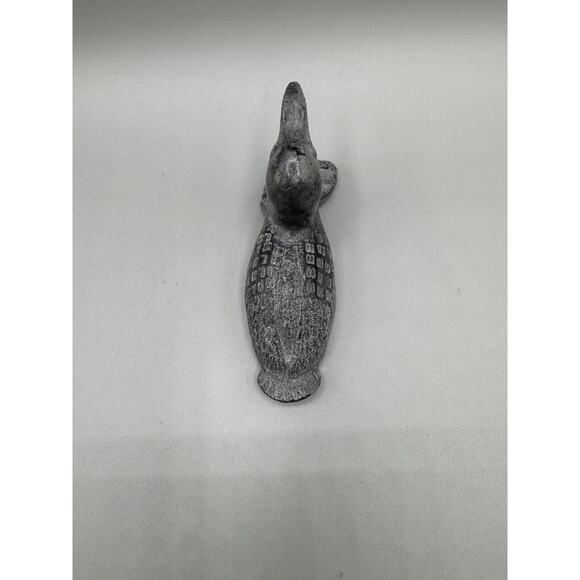 Hand Made in Canada " A Wolf Original " Soapstone Loon And Chick Figurine - Picture 5 of 12